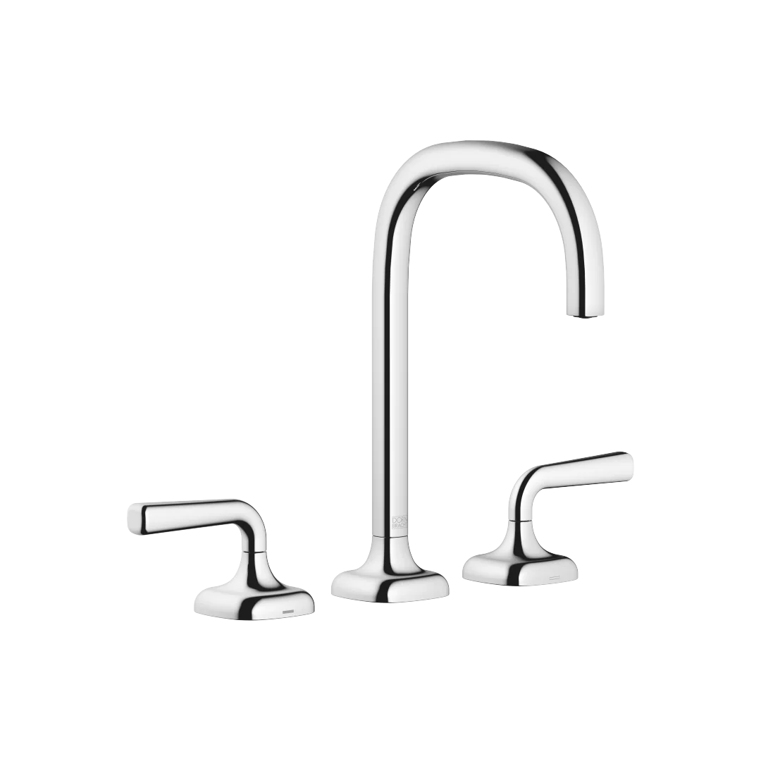 Dornbracht COYA Waschtisch-Dreilochbatterie mit Ablaufgarnitur Chrom, Ausladung 165 mm, Armaturenhöhe 264 mm, Bohrungsdurchmesser Seitenventil 32 mm, Auslauf 35 mm, Rosette 60 x 60 mm Dornbracht COYA Waschtisch-Dreilochbatterie mit Ablaufgarnitur Chrom, Ausladung 165 mm, Armaturenhöhe 264 mm, Bohrungsdurchmesser Seitenventil 32 mm, Auslauf 35 mm, Rosette 60 x 60 mm