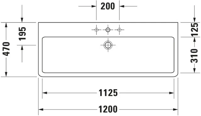 Wandwaschtisch „Vero“, mit Überlauf, Hahnlochposition mittig Wandwaschtisch „Vero“, mit Überlauf, Hahnlochposition mittig