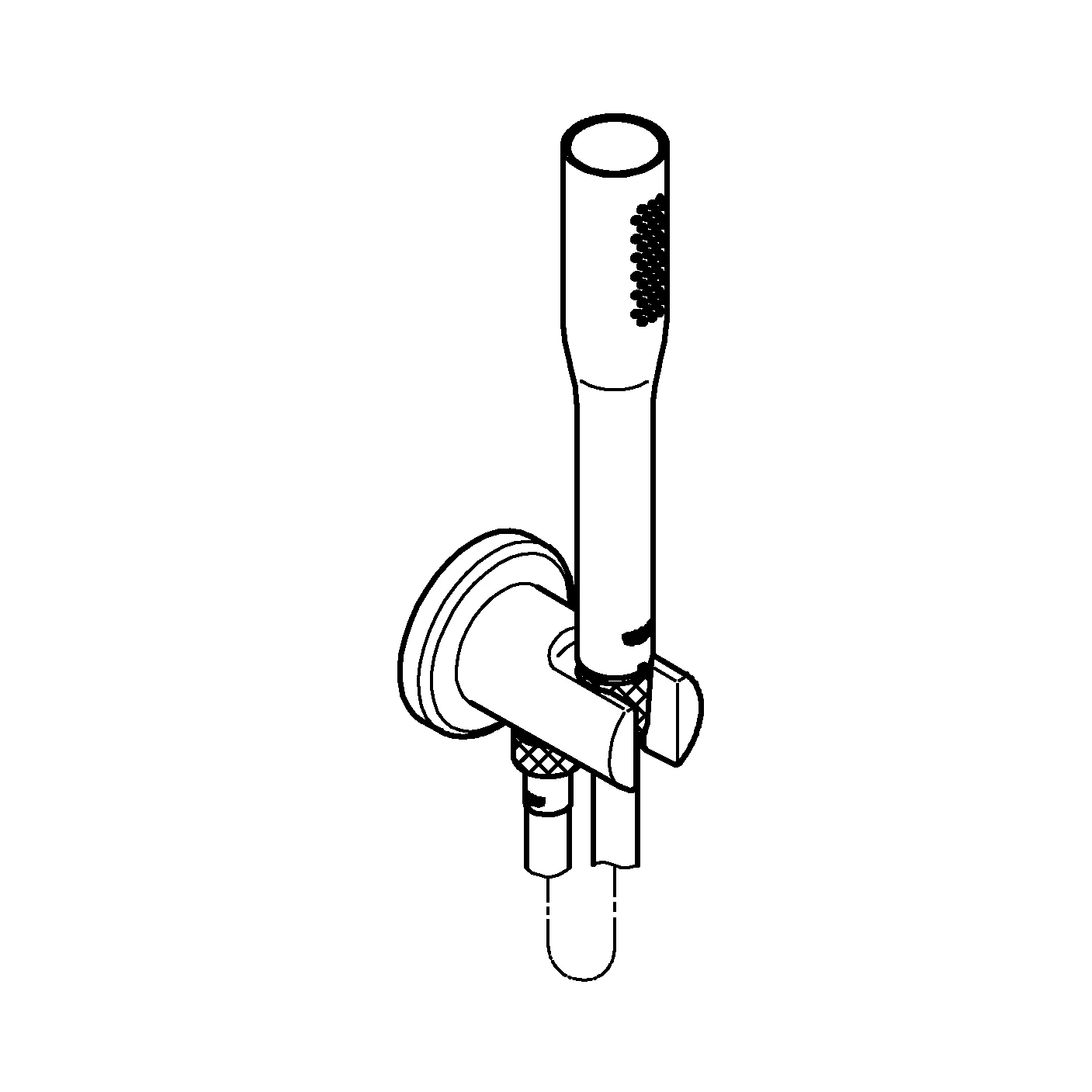 Wandhalterset Euphoria Cosmopolitan Stick 26404, 1 Strahlart, Wandanschlussbogen mit Wandbrausehalter, eigensicher, chrom