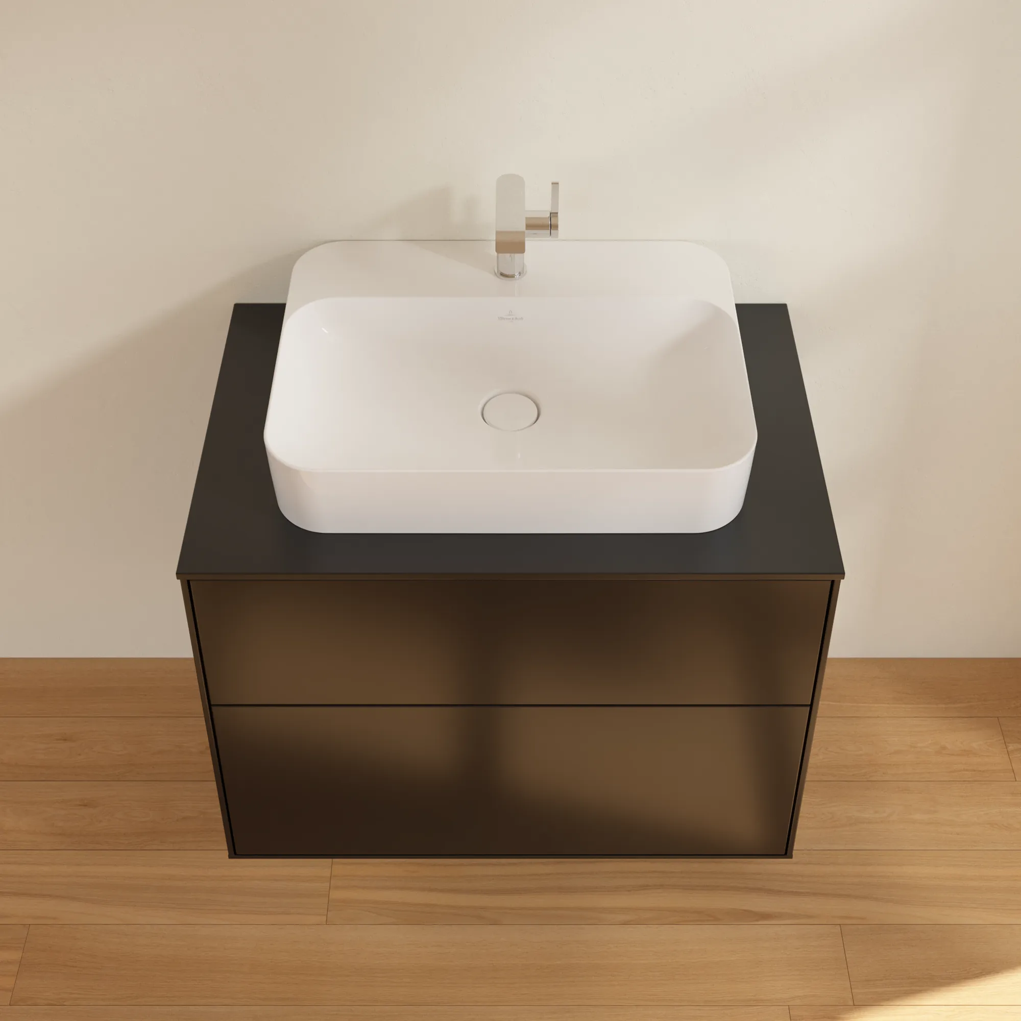 Villeroy & Boch Finion Waschbeckenunterschrank F34, 800x603x501mm, Black Matt Lacquer / Glass Black Matt Villeroy & Boch Finion Waschbeckenunterschrank F34, 800x603x501mm, Black Matt Lacquer / Glass Black Matt