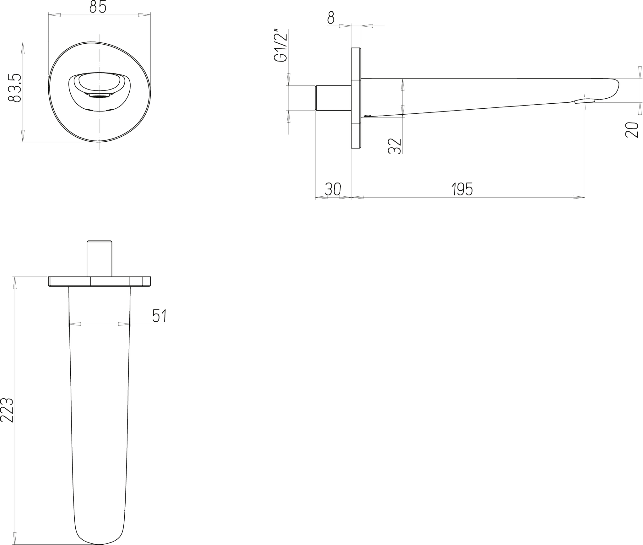 Villeroy & Boch Antao Badewannenauslauf TVT111003000, 85x84x223mm, Matt Black