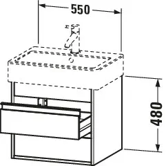 Duravit Waschtischunterschrank wandhängend „Ketho“ 55 × 48 × 44 cm Basalt Matt