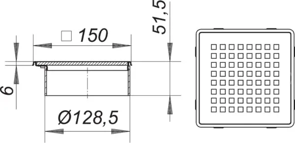 Aufsatz Quadra CD 15 seitenverstellbar, 150 x 150 mm