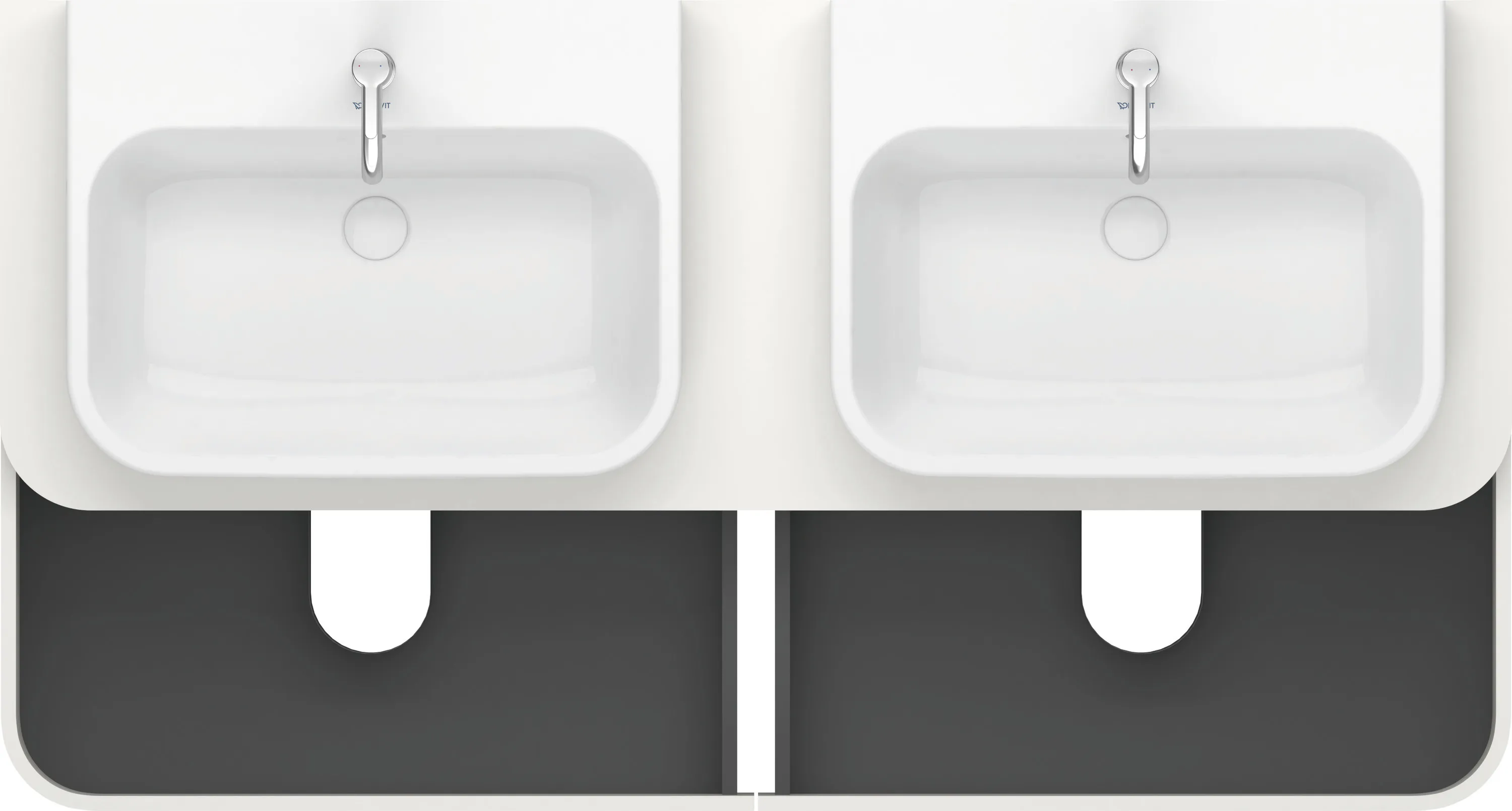 Duravit Waschtischunterschrank wandhängend „Happy D.2 Plus“ 160 × 40,8 × 55 cm Weiß Seidenmatt