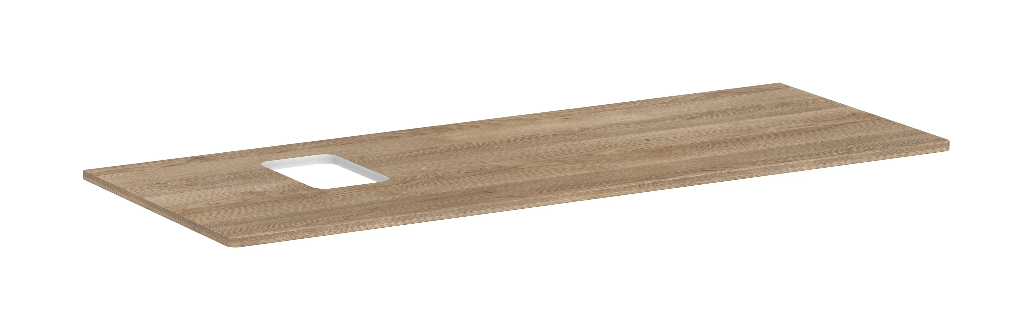Hansgrohe Xelu Q Konsole in Eiche Natur, 1360x540 mm, mit Ausschnitt links für Aufsatzwaschtisch mit Hahnloch