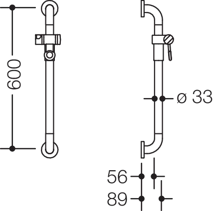 Brausehalterstange „Serie 801“ in Senfgelb