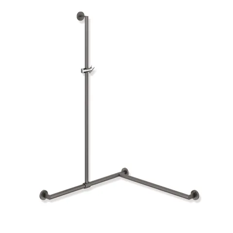 HEWI Haltegriff Ausführung rechts „System 900“ in Dunkelgrau Perlglimmer tiefmatt / Chrom HEWI Haltegriff Ausführung rechts „System 900“ in Dunkelgrau Perlglimmer tiefmatt / Chrom