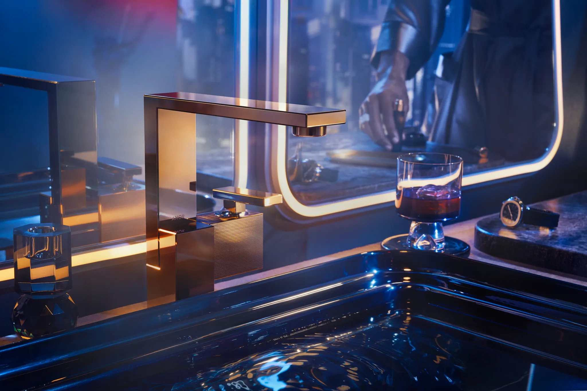 Waschtischmischer 190 Axor Edge Diamantschliff chrom Waschtischmischer 190 Axor Edge Diamantschliff chrom