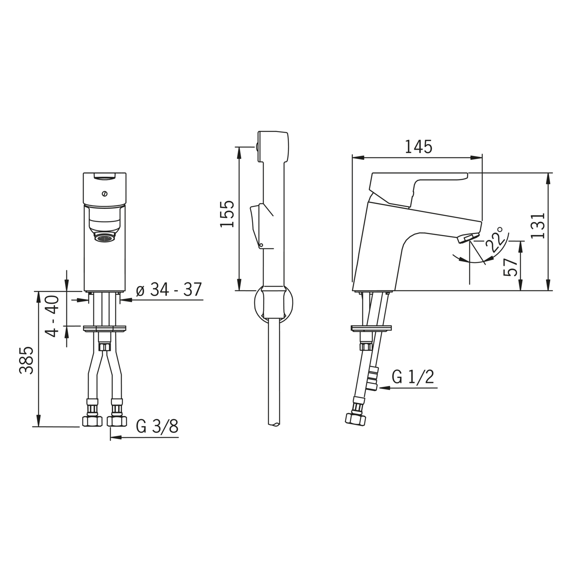Einhebelmischer Waschtischbatterie „Primo“ in Chrom