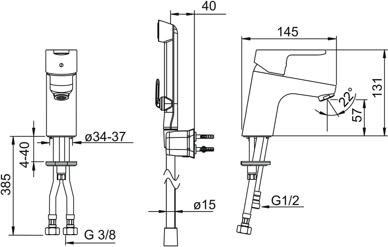 HansaPRIMO Waschtischarmatur HansaPRIMO 4946 Ausladung 107 mm DN15 Chrom