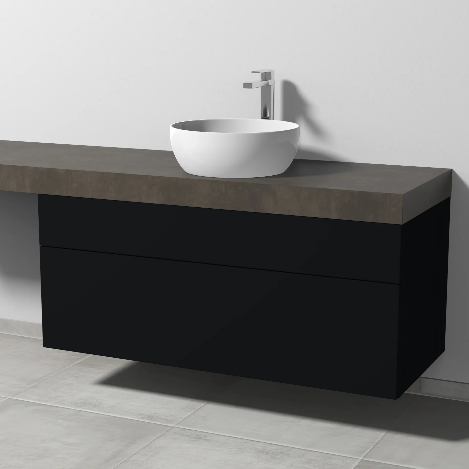 Sanipa Waschtischunterschrank „2morrow“ 1200 × 510 × 520 mm in Schwarz (matt)