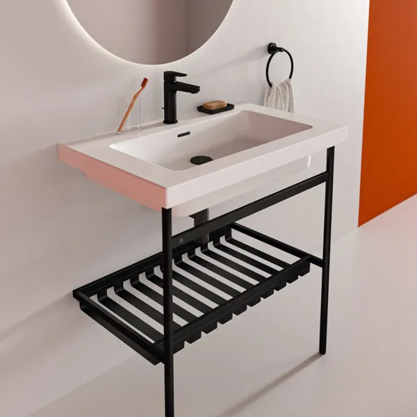 Waschbecken „Extra“ 81 × 51 × 15 cm, Hahnlochposition mittig in Weiß Waschbecken „Extra“ 81 × 51 × 15 cm, Hahnlochposition mittig in Weiß