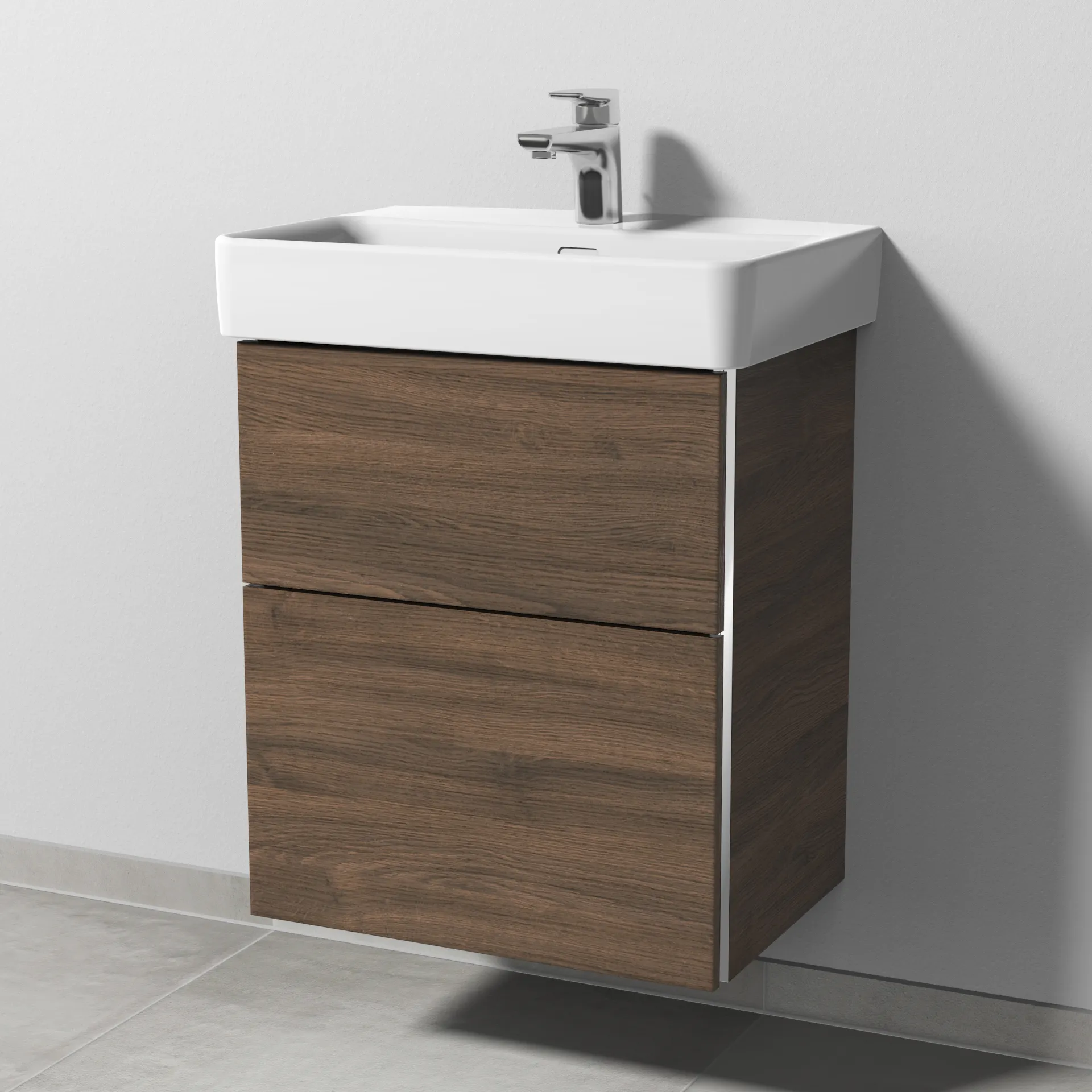 Sanipa Waschtischunterschrank „3way“ passend zu Keramik-Waschtische Pro S von 500 × 593 × 362 mm in Eiche Arizona