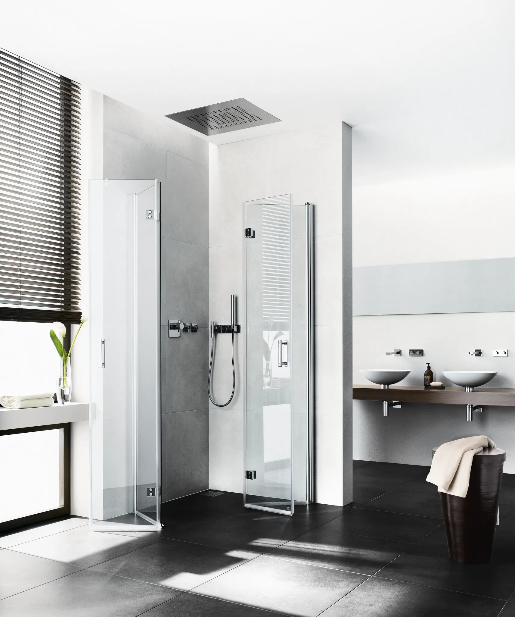 Kermi Pendel-Falttür Eckeinstieg 2-teilig Halbteil rechts „Diga“ Glas Klar, Profile Silber Hochglanz, Falttür BV: 730 - 750 mm GAK: 715 - 735 mm WE: 740 - 760 mm H: 1850 mm Kermi Pendel-Falttür Eckeinstieg 2-teilig Halbteil rechts „Diga“ Glas Klar, Profile Silber Hochglanz, Falttür BV: 730 - 750 mm GAK: 715 - 735 mm WE: 740 - 760 mm H: 1850 mm