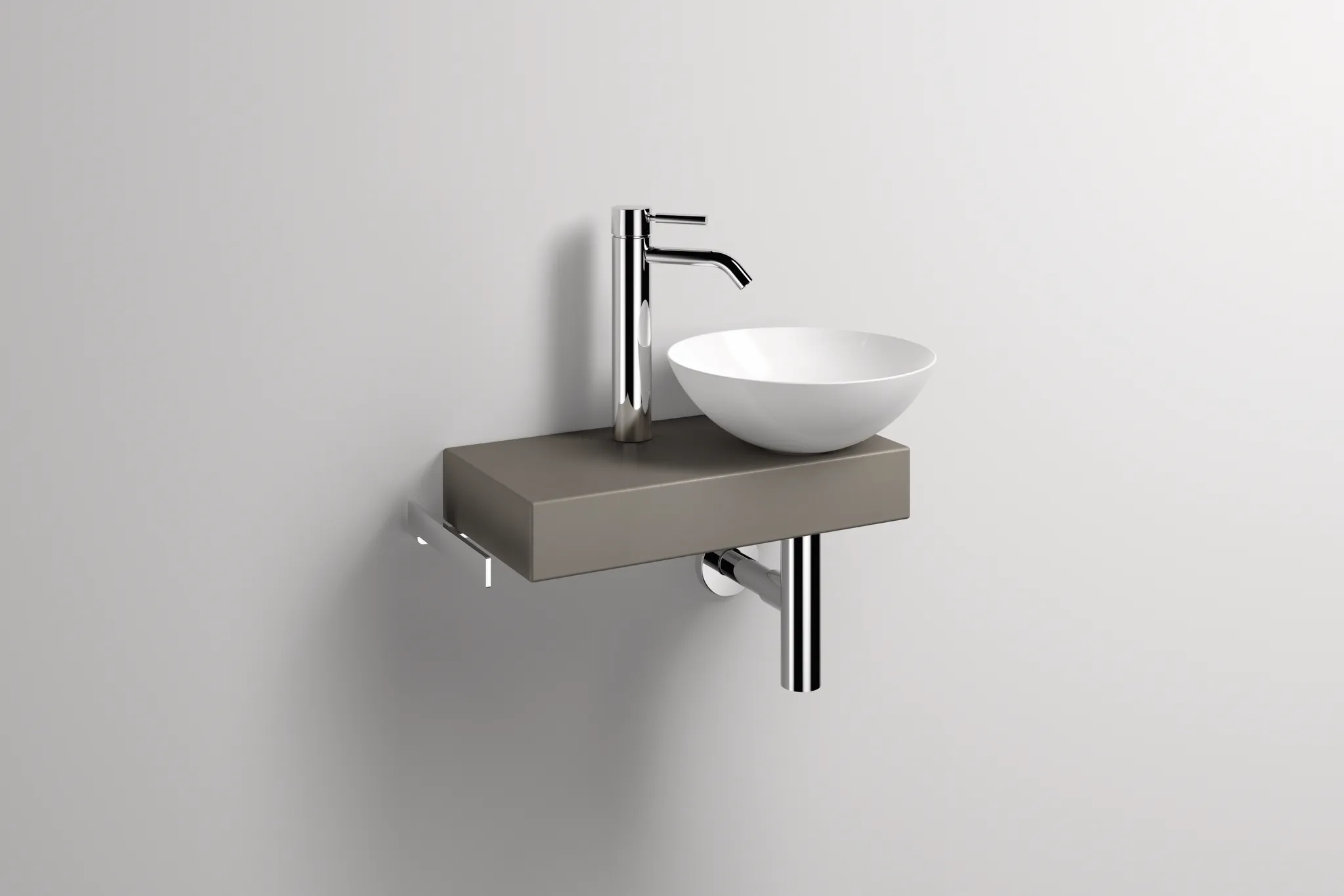 Alape Waschplatz „PN-Serie“ 320 × 597 mm in Gravel Matt, rechts
