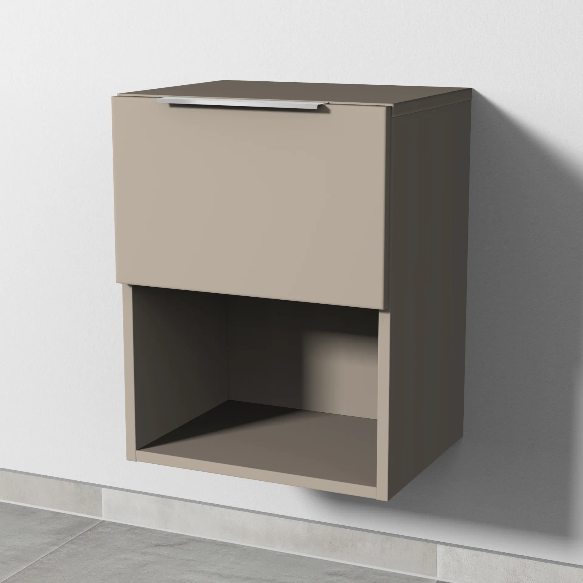 Sanipa Anbauschrank „4balance“ 400 × 518 × 329 mm in Sandgrau (matt), ohne Beleuchtung