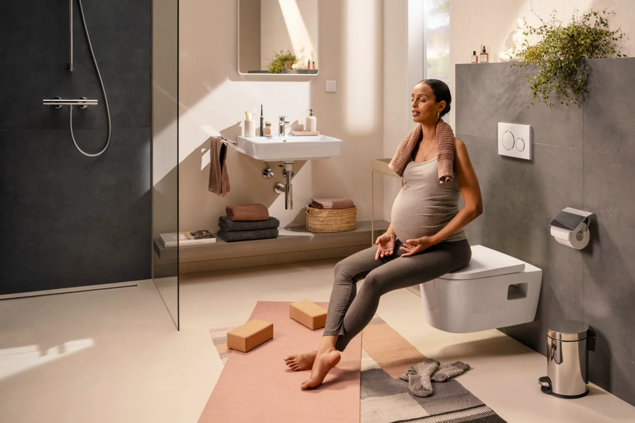 Hansgrohe Waschtisch Xanuia Q, weiß, 600x480 mm, wandhängend mit Hahnloch und Überlauf