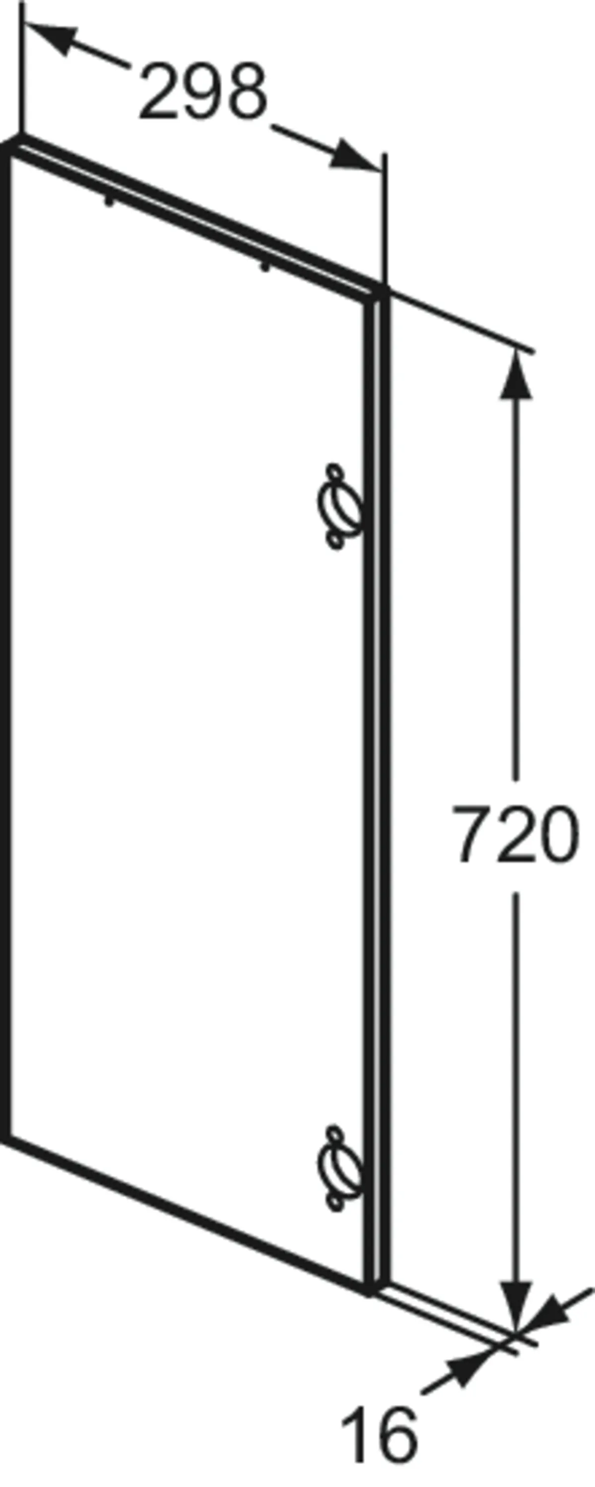 Ideal Standard Türfront Eurovit+ Hochglanz grau lackiert 298x720 mm