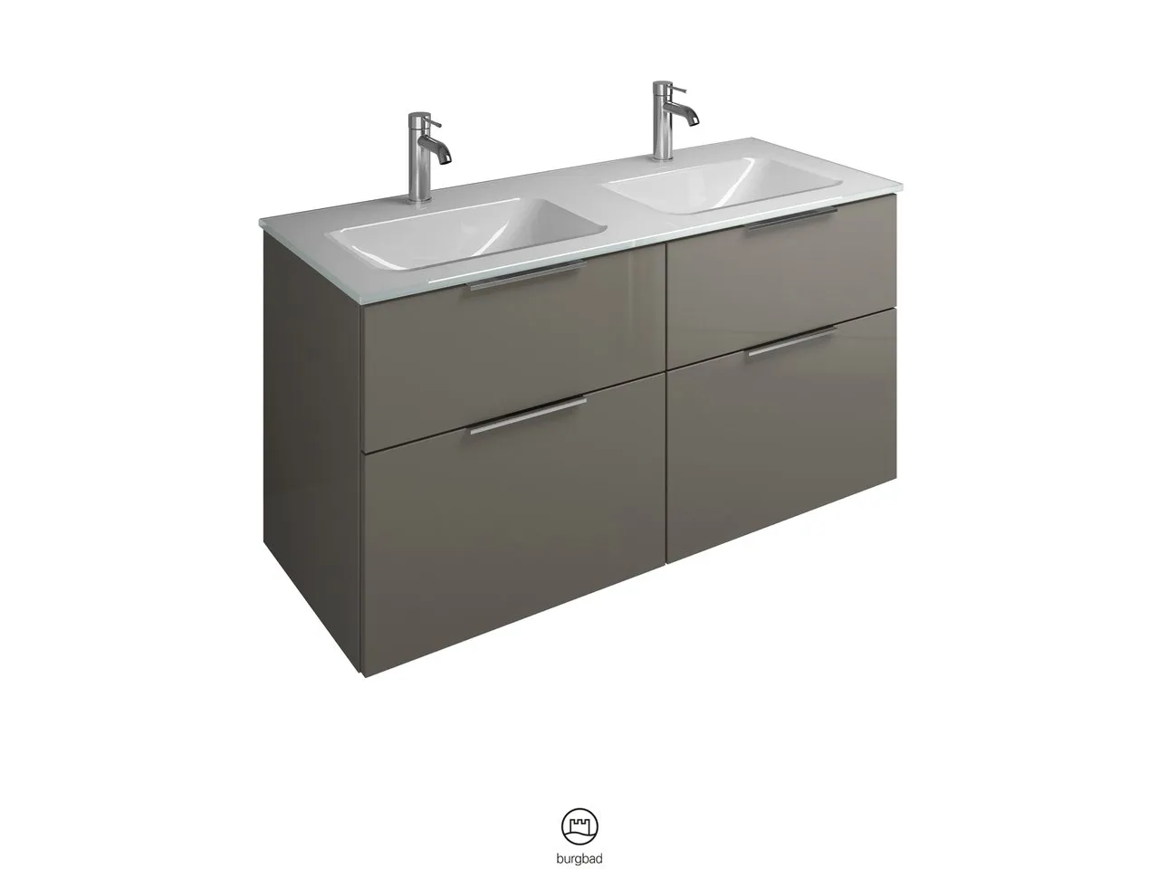 burgbad Badmöbelset Glas-Waschtisch inkl. Waschtischunterschrank „Eqio“ 122 × 61,5 × 49 cm Stangengriff, Chrom (140 / 397 mm), in Eiche Dekor Caramel burgbad Badmöbelset Glas-Waschtisch inkl. Waschtischunterschrank „Eqio“ 122 × 61,5 × 49 cm Stangengriff, Chrom (140 / 397 mm), in Eiche Dekor Caramel