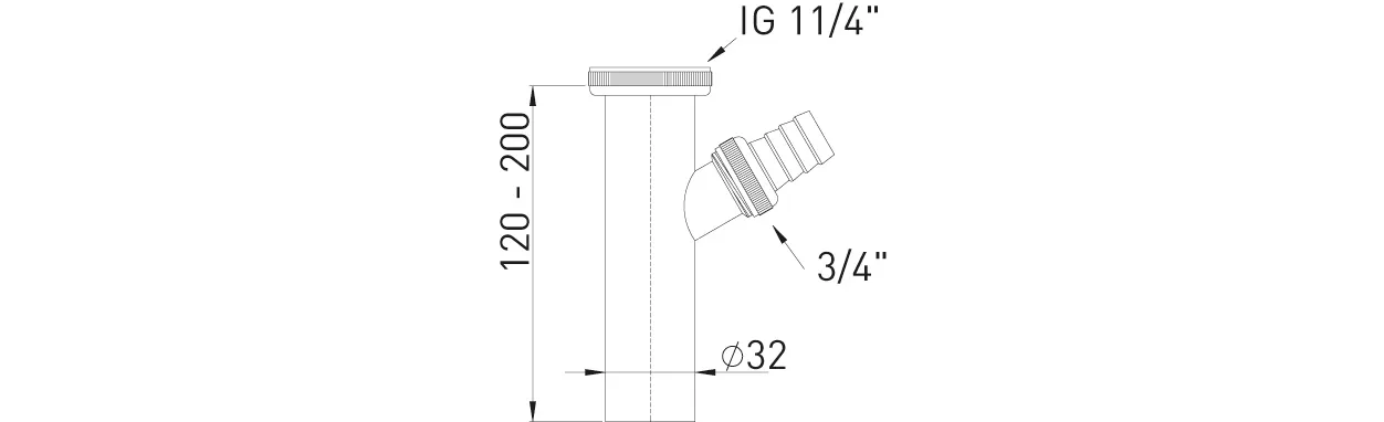 Verstellrohr Edelstahl vc 32 x 200 mm mit Schlauchverschraubung 3/4″ Verstellrohr Edelstahl vc 32 x 200 mm mit Schlauchverschraubung 3/4″