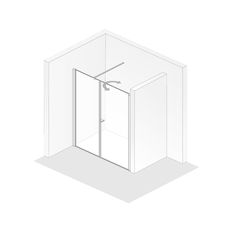 HSK teilgerahmte Drehtür pendelbar mit Nebenteil 2-teilig „Exklusiv 2.0“ Glas Mattglas, Profile Alu Silber-matt, H: 2000 mm HSK teilgerahmte Drehtür pendelbar mit Nebenteil 2-teilig „Exklusiv 2.0“ Glas Mattglas, Profile Alu Silber-matt, H: 2000 mm