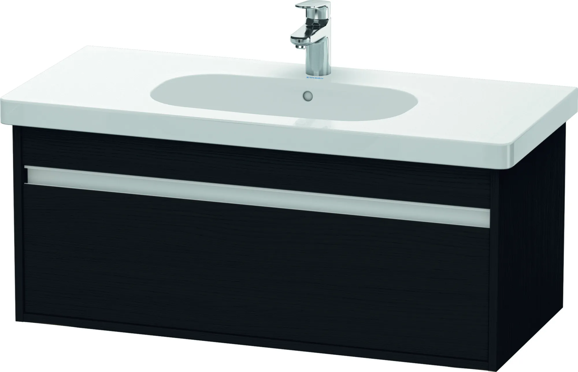 Duravit Waschtischunterschrank wandhängend „Ketho“ 100 × 41 × 45,5 cm Eiche Schwarz Duravit Waschtischunterschrank wandhängend „Ketho“ 100 × 41 × 45,5 cm Eiche Schwarz