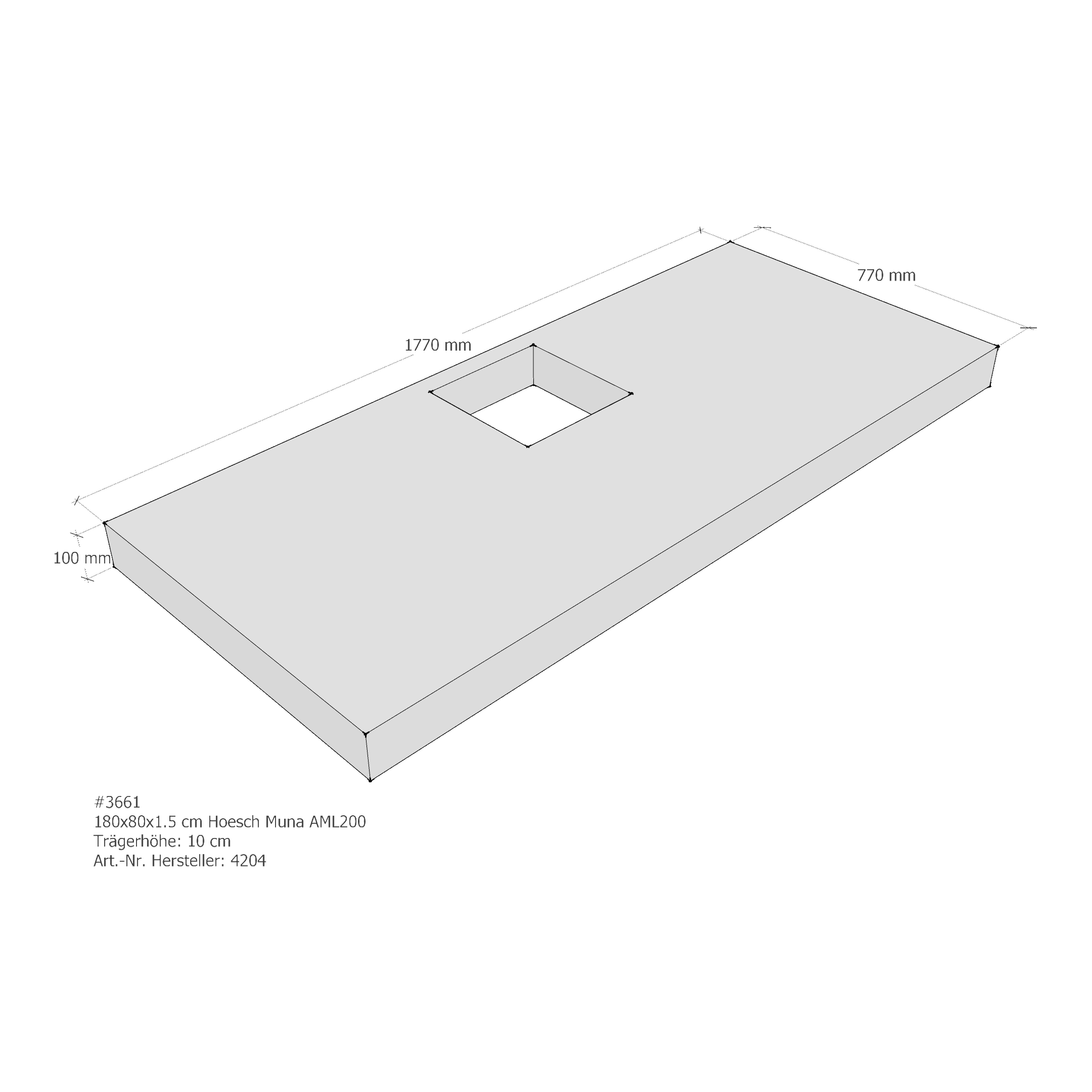 Duschwannenträger für Hoesch Muna 180 × 80 × 1,5 cm Breite: 80 cm / Länge: 180 cm Duschwannenträger für Hoesch Muna 180 × 80 × 1,5 cm Breite: 80 cm / Länge: 180 cm