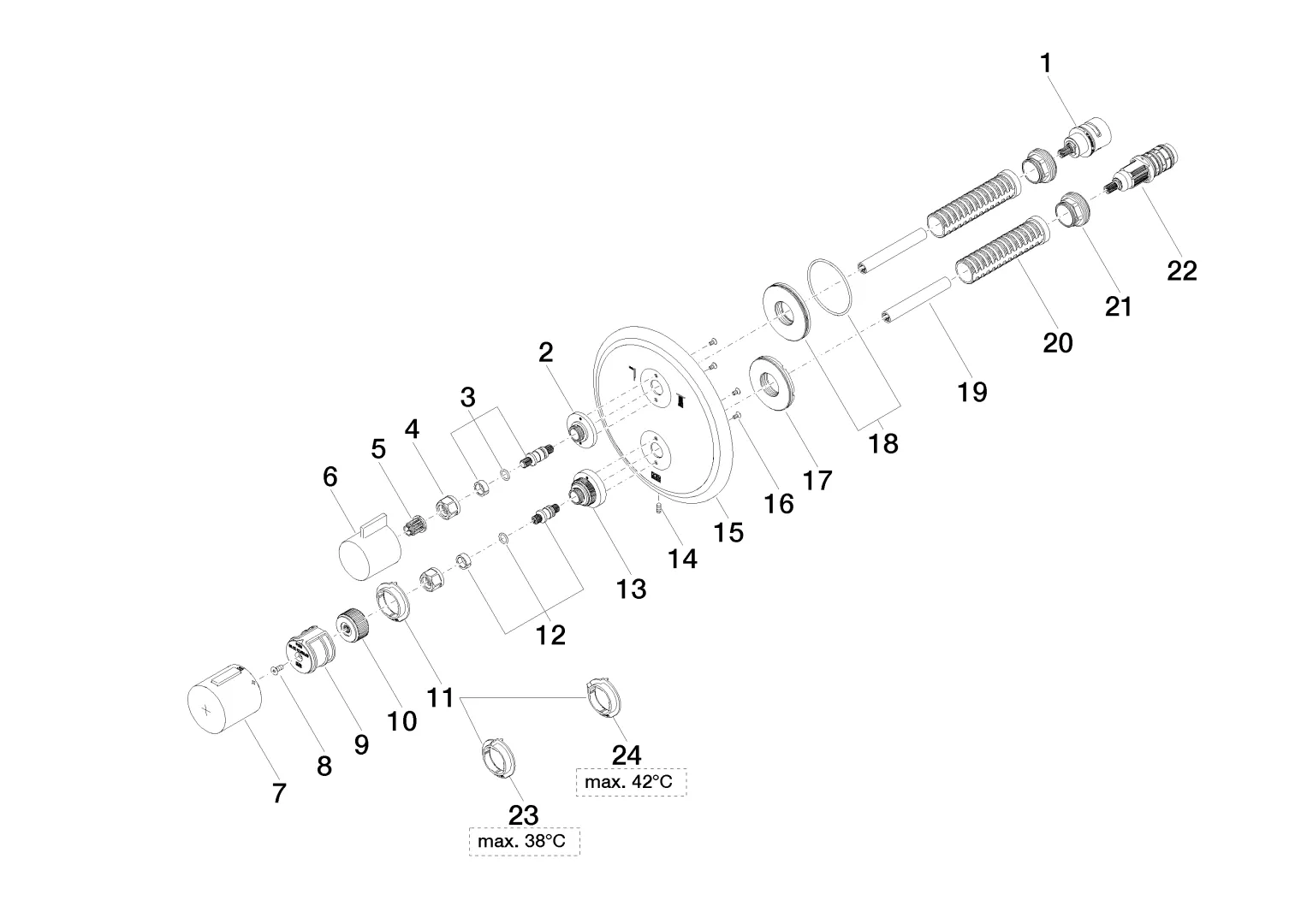 UP-Thermostat mit Zweiwege-Mengenregulierung MADISON Chrom 36426977