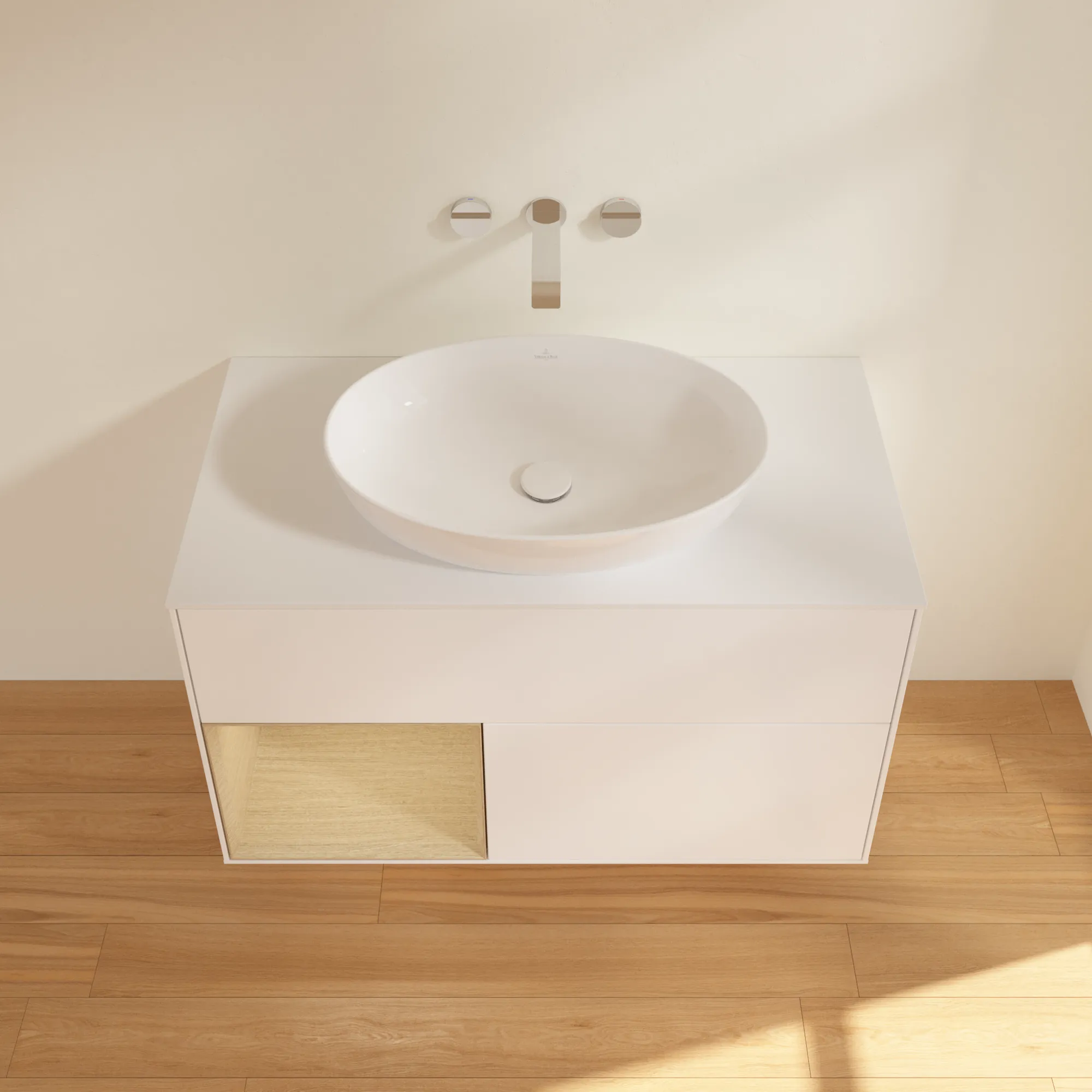 Villeroy & Boch Waschtischunterschrank „Finion“ für Schrankwaschtisch 1000 × 603 × 501 mm White Matt Lacquer, für Becken mittig, ohne Hahnlochbohrung Villeroy & Boch Waschtischunterschrank „Finion“ für Schrankwaschtisch 1000 × 603 × 501 mm White Matt Lacquer, für Becken mittig, ohne Hahnlochbohrung
