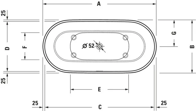 Duravit Badewanne „Luv“ freistehend oval 160 × 75 cm