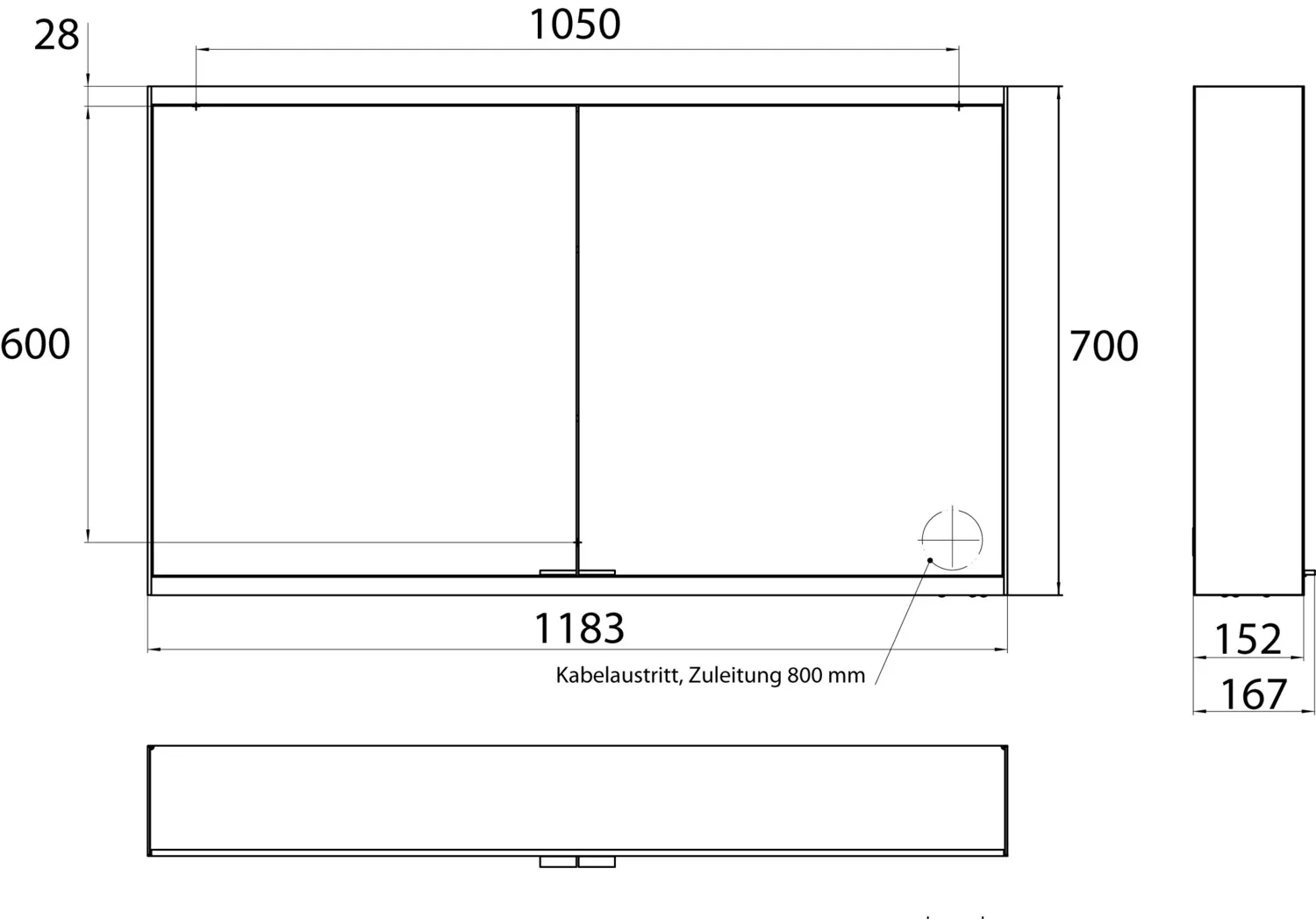 emco Spiegelschrank „prime 2“ Facelift 118,5 × 70 × 16,7 cm