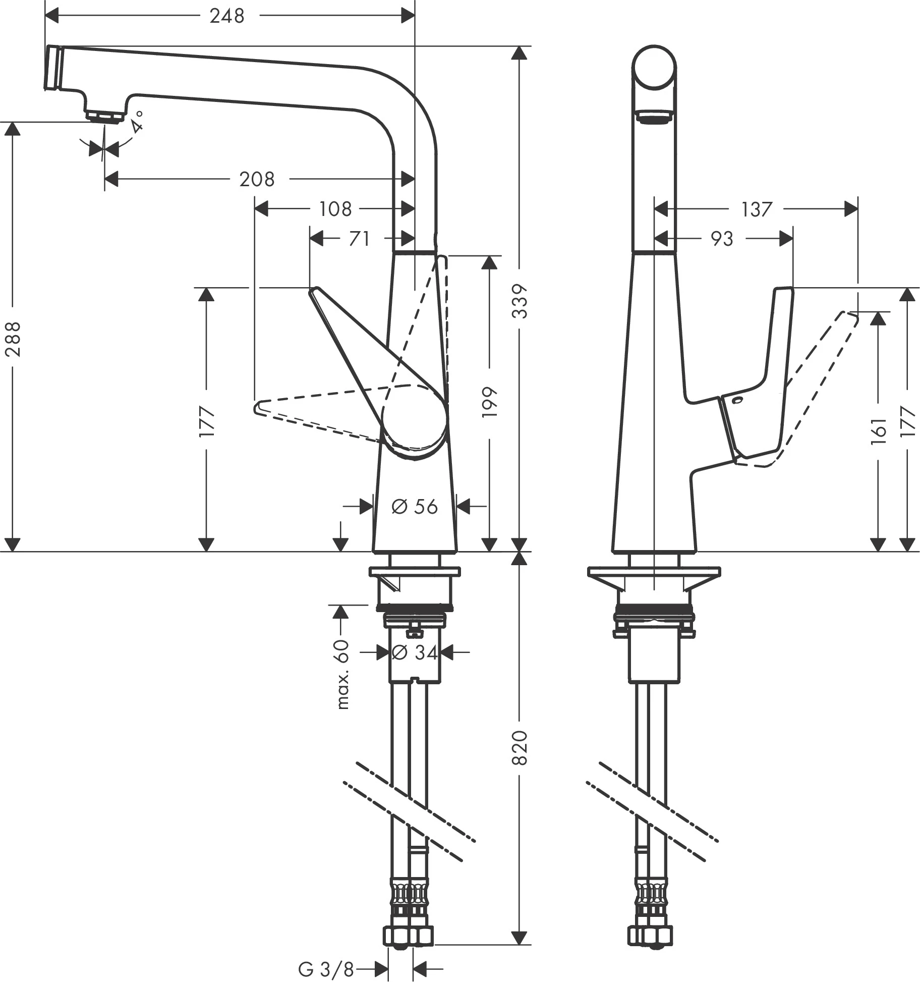 Talis Select M51 Einhebel-Küchenmischer 300, Eco, 1jet Chrom