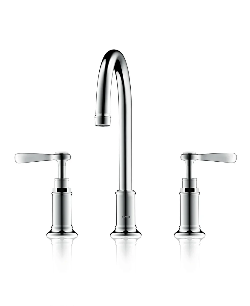 Hansgrohe AXOR Montreux 3-Loch Waschtischarmatur mit Hebelgriff in Chrom, Ausladung 175 mm, ComfortZone 180, Laminarstrahl, max. Durchfluss 5 l/min
