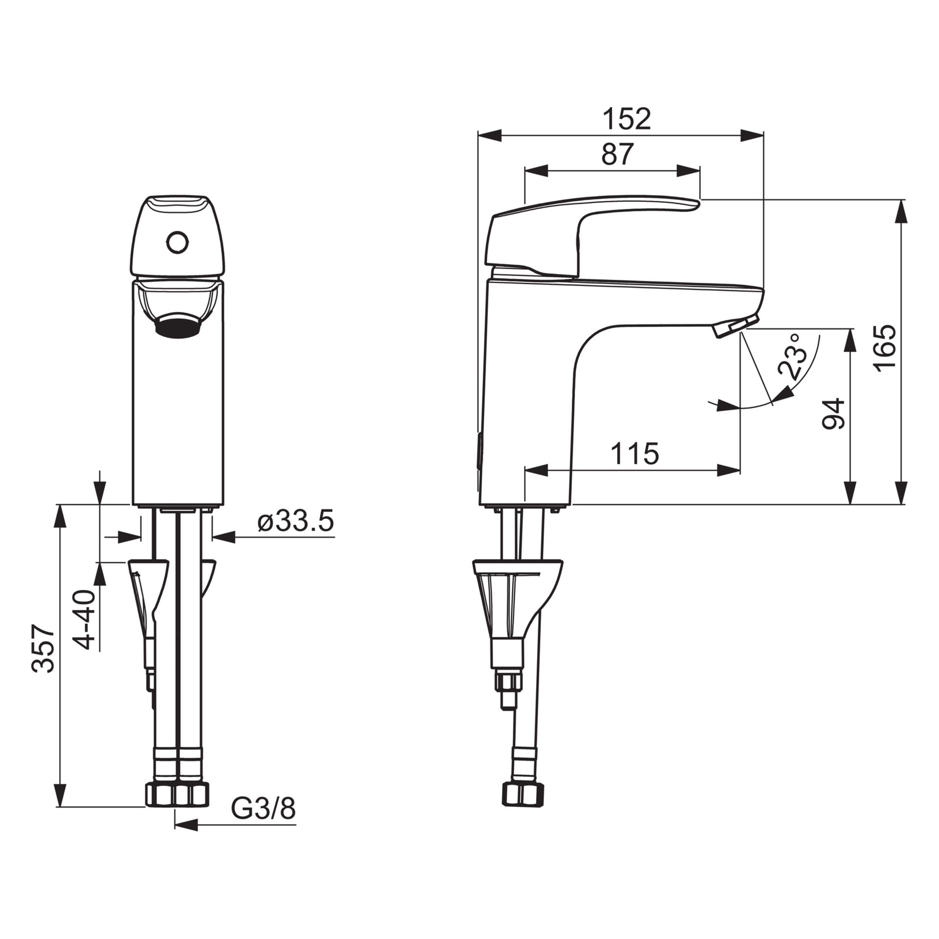 Einhebelmischer Waschtischbatterie „Pinto XL“ in Chrom