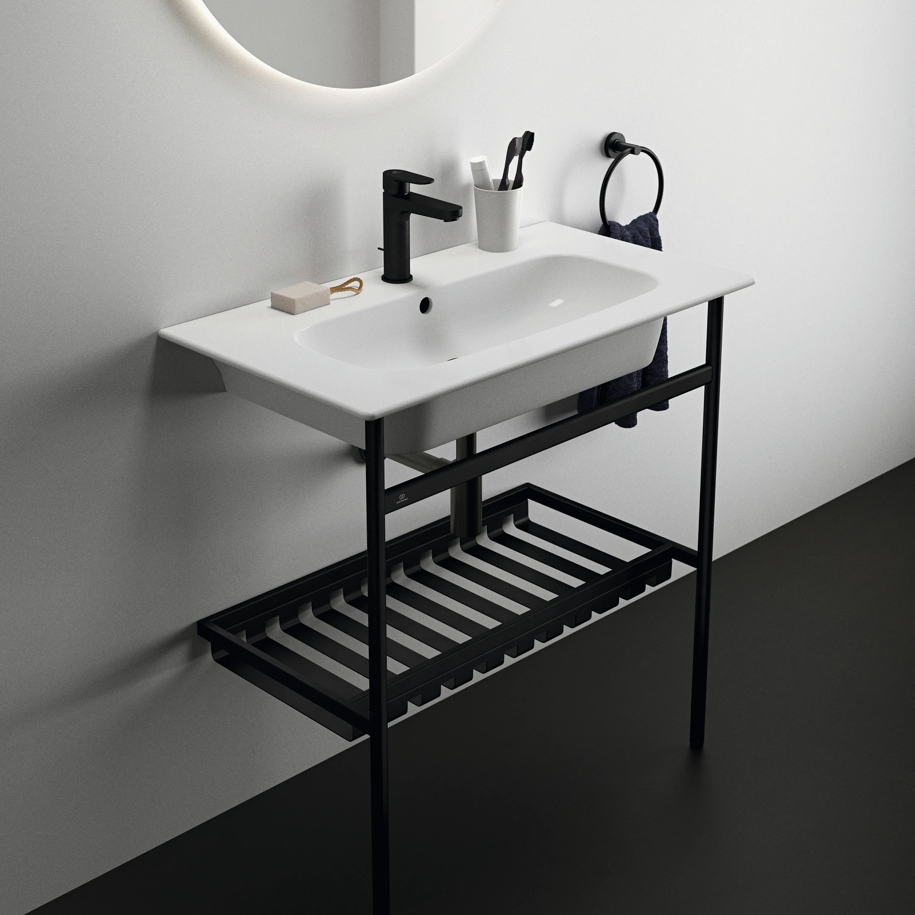 Waschbecken „i.life A“ 84 × 46 × 15,5 cm, Hahnlochposition mittig Waschbecken „i.life A“ 84 × 46 × 15,5 cm, Hahnlochposition mittig