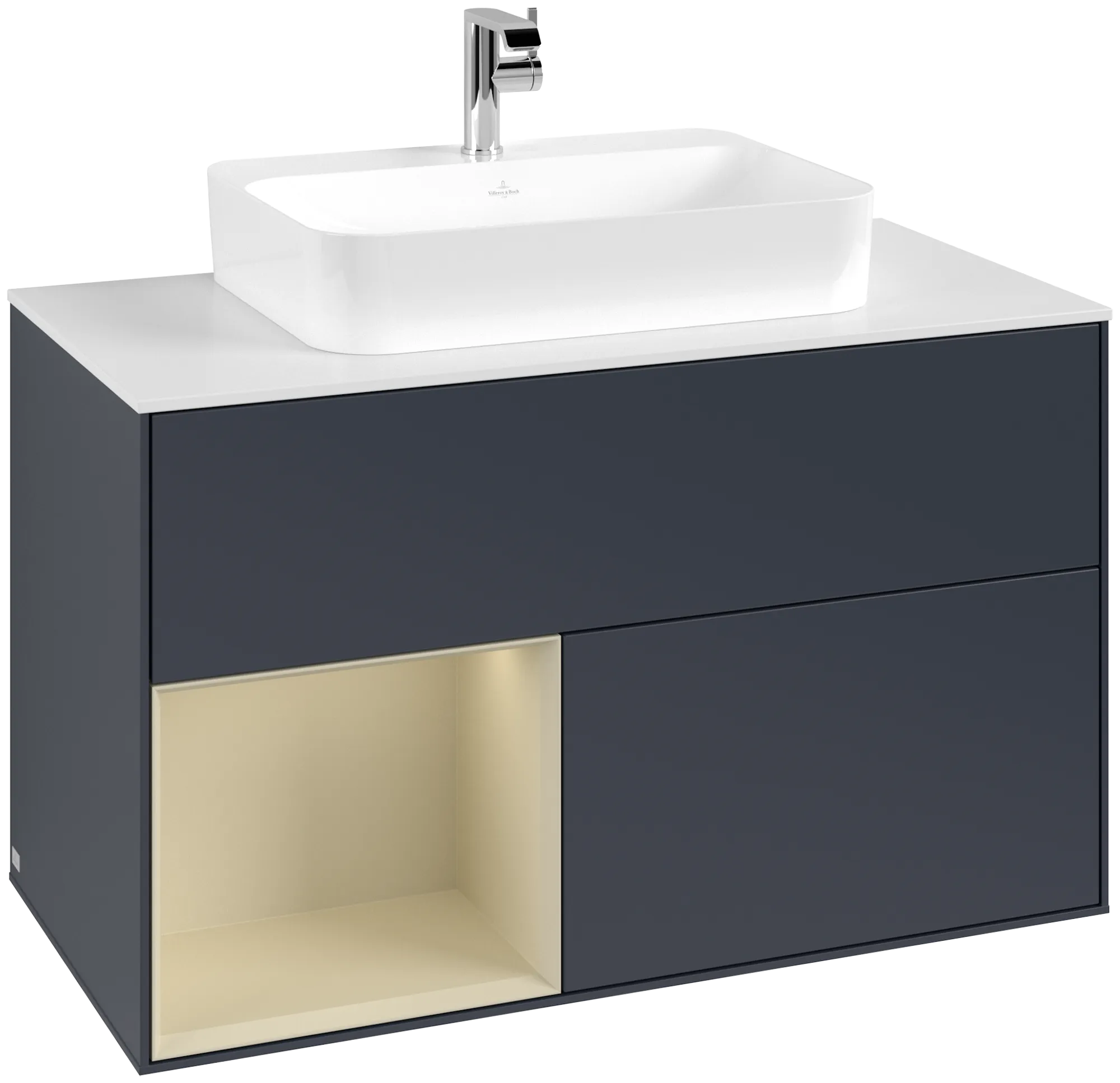 Villeroy & Boch Waschtischunterschrank „Finion“ für Schrankwaschtisch 1000 × 603 × 501 mm Midnight Blue Matt Lacquer, für Becken mittig Villeroy & Boch Waschtischunterschrank „Finion“ für Schrankwaschtisch 1000 × 603 × 501 mm Midnight Blue Matt Lacquer, für Becken mittig