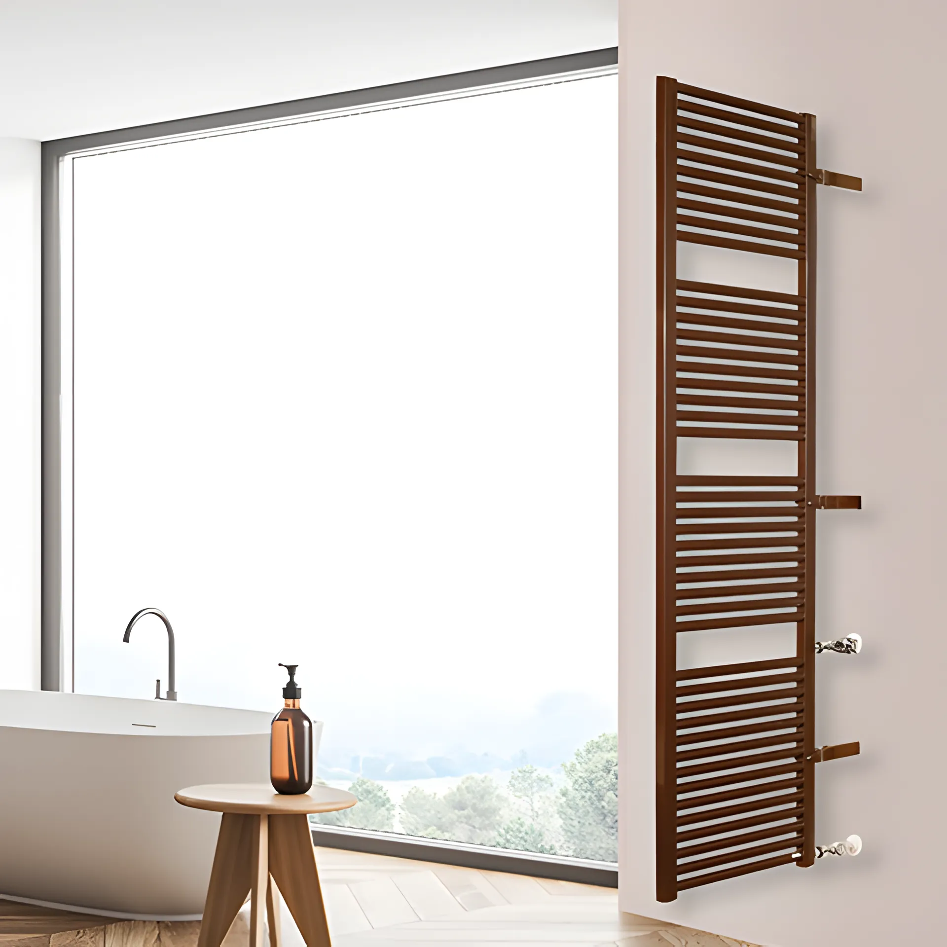 BEMM Design-Heizkörper „Rondo S“ 40 × 76,2 cm in Samtschwarz mit brauntouch BEMM Design-Heizkörper „Rondo S“ 40 × 76,2 cm in Samtschwarz mit brauntouch