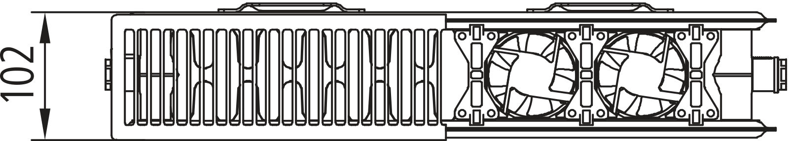 Kermi Wärmepumpen-Design-Flachheizkörper „x-flair Line-K“ 100 × 50 cm in Farbkonzept