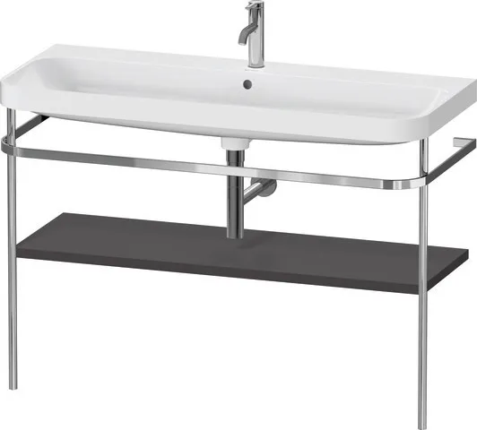 Duravit Waschtischunterschrank c-shaped Set mit Metallkonsole „Happy D.2 Plus“ 117,5 × 85 × 49 cm in Graphit Supermatt Duravit Waschtischunterschrank c-shaped Set mit Metallkonsole „Happy D.2 Plus“ 117,5 × 85 × 49 cm in Graphit Supermatt