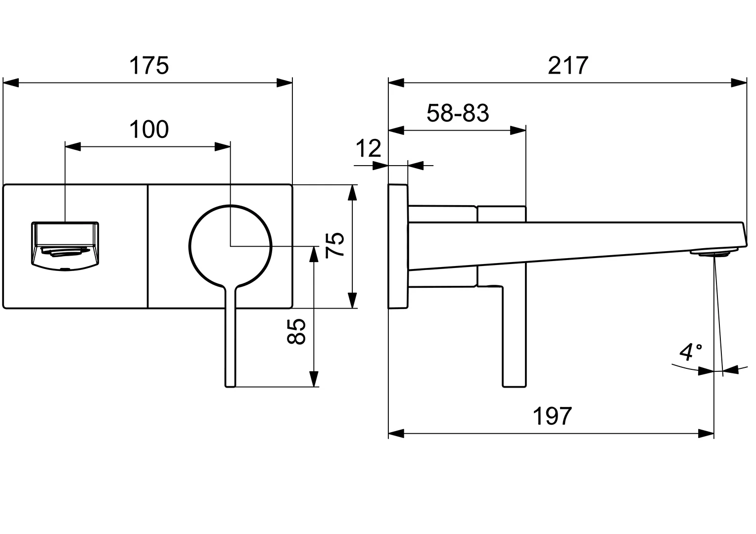 HansaLOFT Waschtischarmatur HansaLOFT 5757 Rosette eckig Ausladung 197mm 4.0 DN 15 Chrom HansaLOFT Waschtischarmatur HansaLOFT 5757 Rosette eckig Ausladung 197mm 4.0 DN 15 Chrom