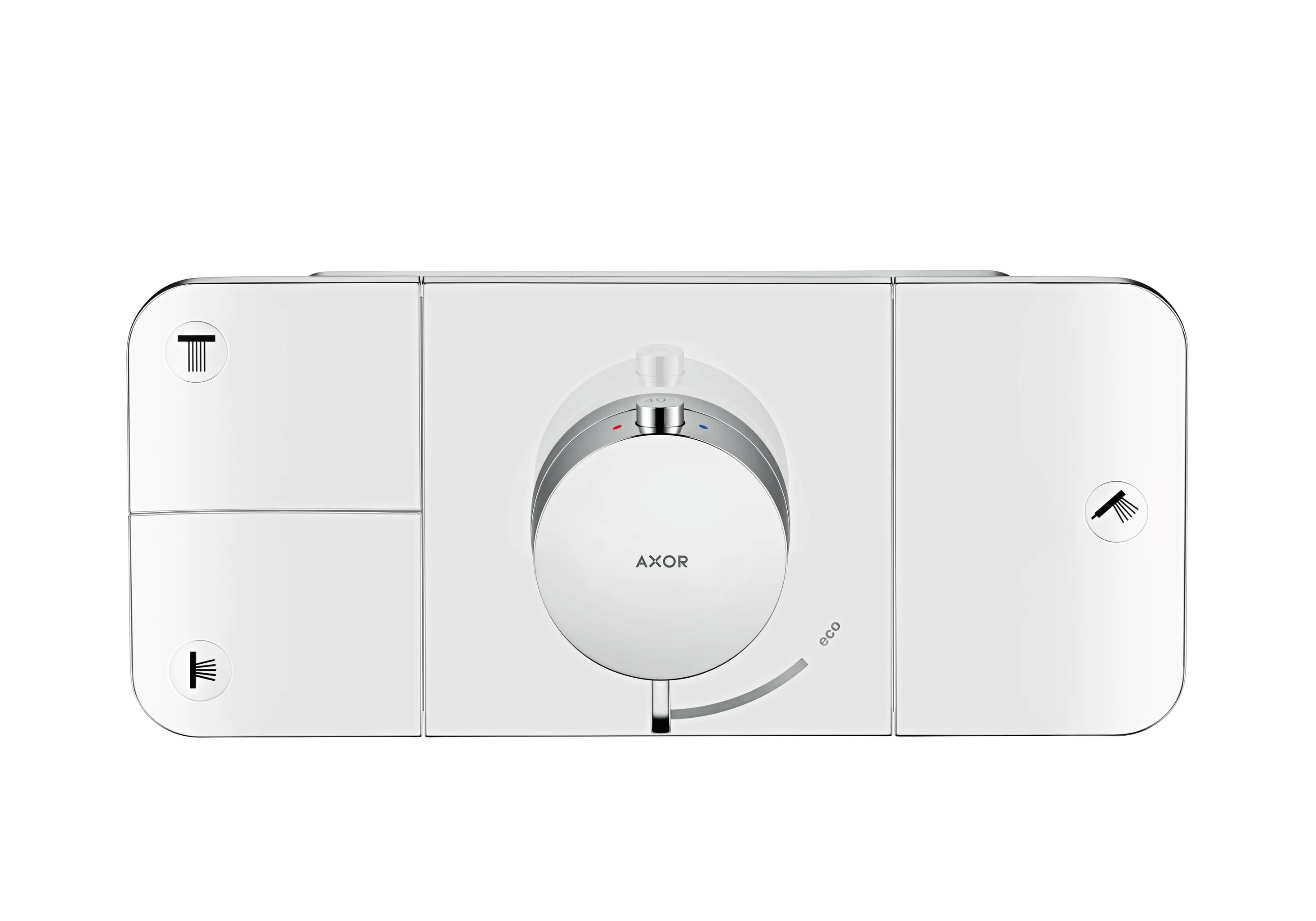 Hansgrohe AXOR One Thermostatmodul Unterputz, Chrom, 3 Verbraucher mit Eco-Funktion, max. Durchflussmenge 30 l/min bei 3 bar, inkl. Handbrause, Raindance und Seitenbrause