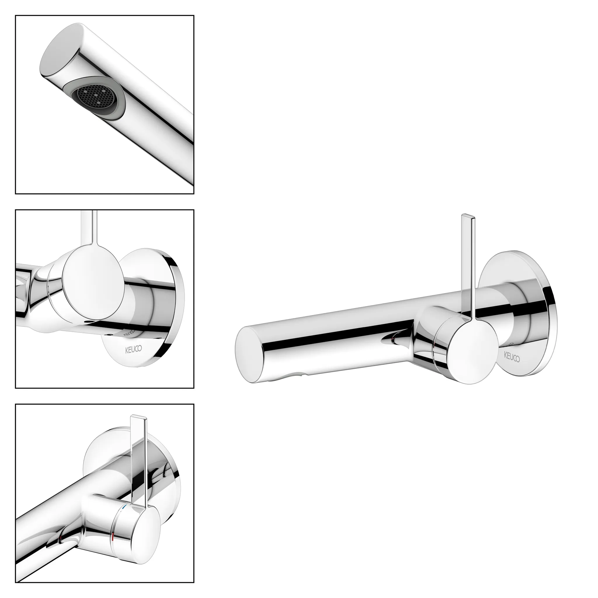 KEUCO IXMO Einhebel-Waschtischmischer Unterputz 1 Loch IXMO Pure für Wandmontage, rund Ausladung 165 mm/IXMO Pure verchromt KEUCO IXMO Einhebel-Waschtischmischer Unterputz 1 Loch IXMO Pure für Wandmontage, rund Ausladung 165 mm/IXMO Pure verchromt