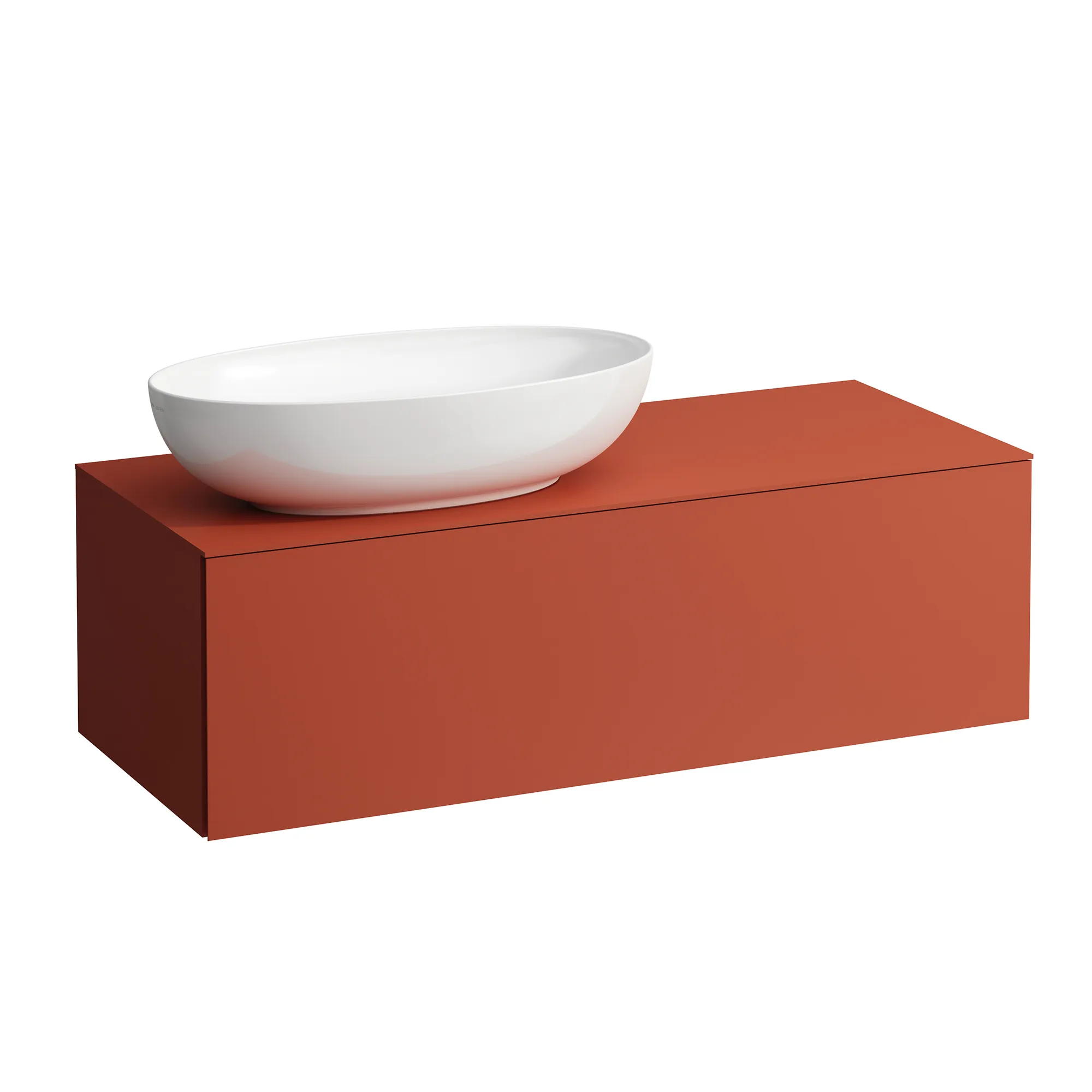 Laufen Schubladenelement „Ilbagnoalessi“ 1200 × 370 × 500 mm Terracotta, ohne Hahnlochbohrung, links