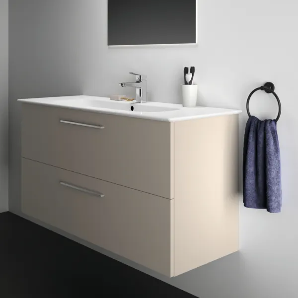Waschbecken „i.life A“ 124 × 46 × 15,5 cm, Hahnlochposition mittig