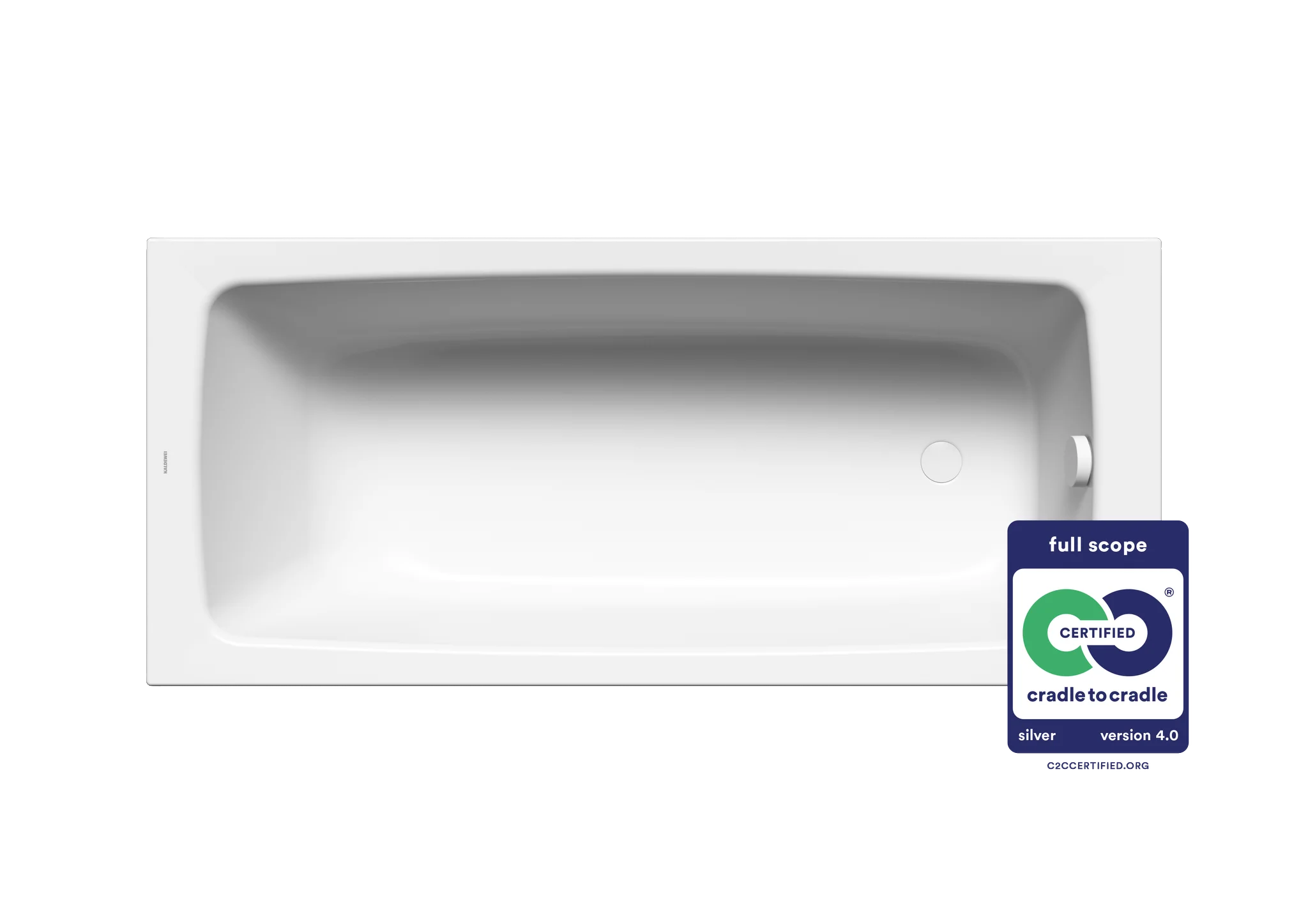 Kaldewei CAYONO Badewanne, alpinweiß, 1700 x 750 mm, rechteckig, fußseitiger Ab- und Überlauf, Stahl-Emaille, MADE IN GERMANY