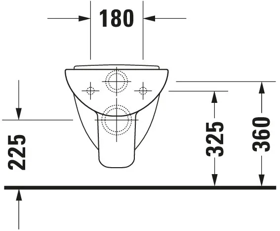 Wand-Tiefspül-WC Compact „D-Code“ 35 × 34 × 48 cm, mit Spülrand