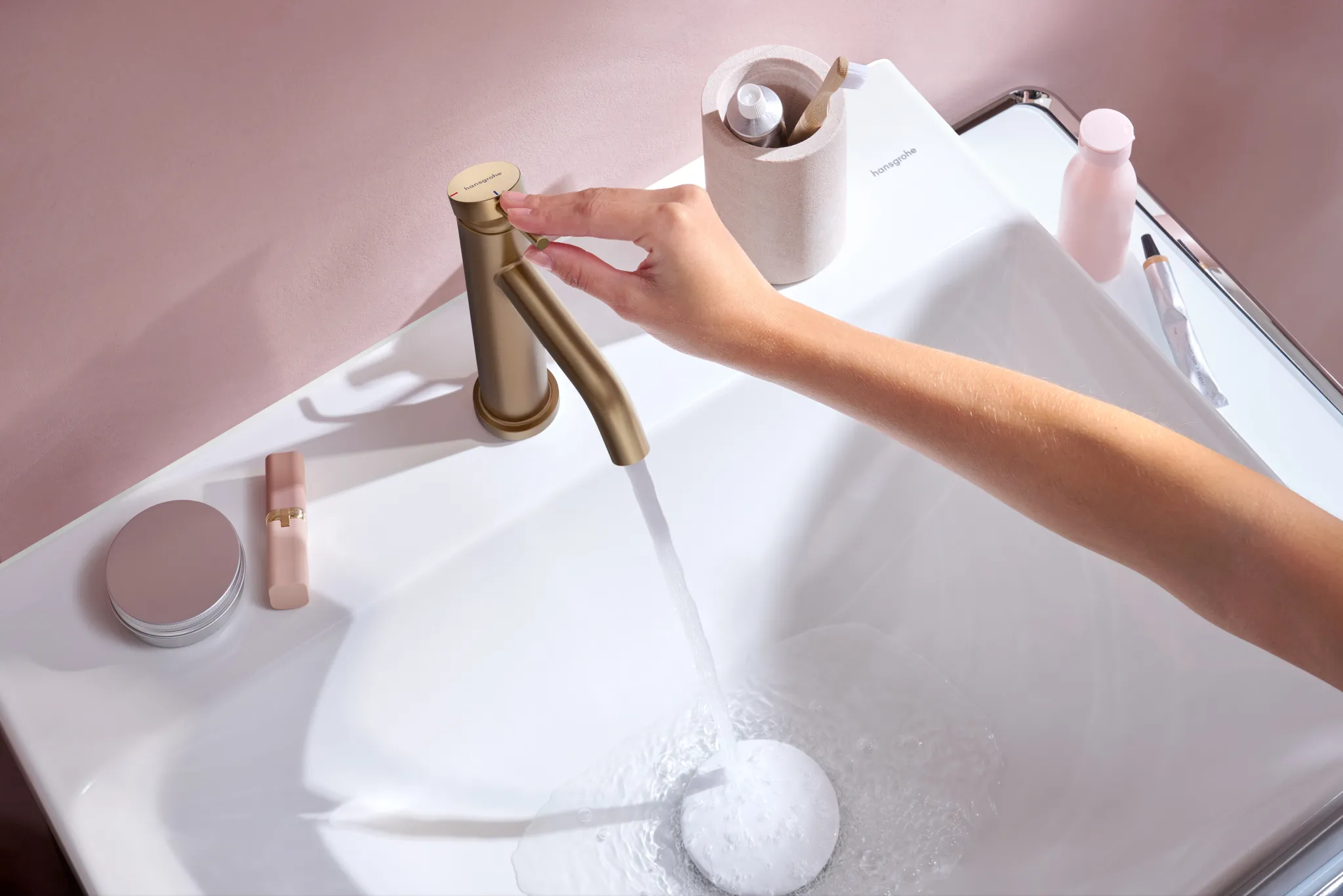 Hansgrohe Xelu Q Waschtisch 600⁄480 mit Hahnloch ohne Überlauf, SmartClean, Weiß