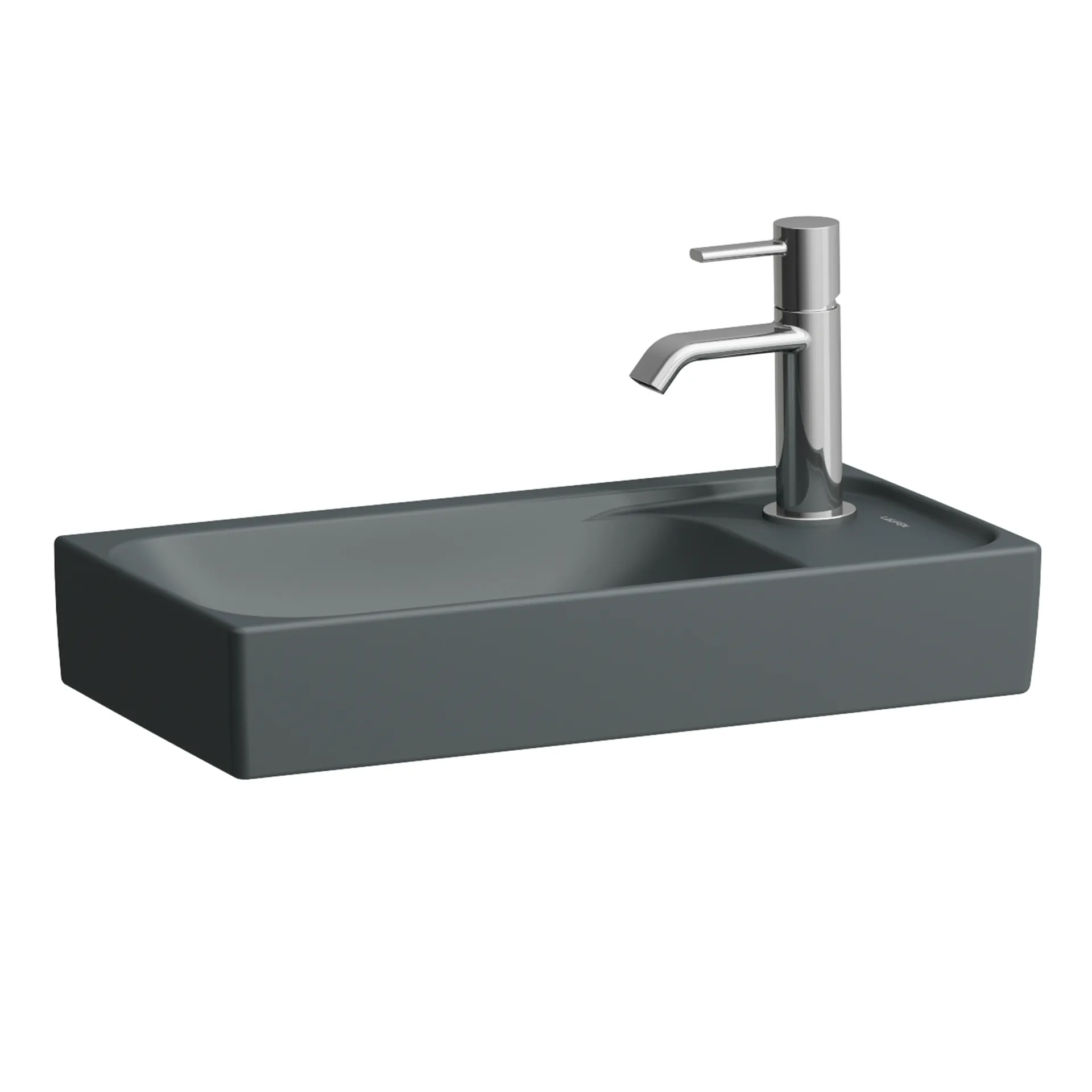 Handwaschbecken, MEDA, 235x460x115, asymmetrisch, ohne Hahnloch ohne Überlauf, Becken links, Hahnlochbank rechts, weiß Handwaschbecken, MEDA, 235x460x115, asymmetrisch, ohne Hahnloch ohne Überlauf, Becken links, Hahnlochbank rechts, weiß