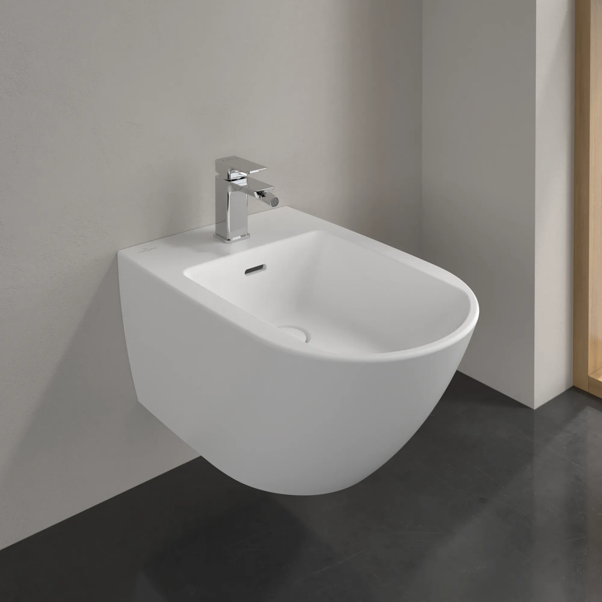 Villeroy & Boch Antao Bidet wandhängend, Stone White CeramicPlus, 560 x 375 x 270 mm