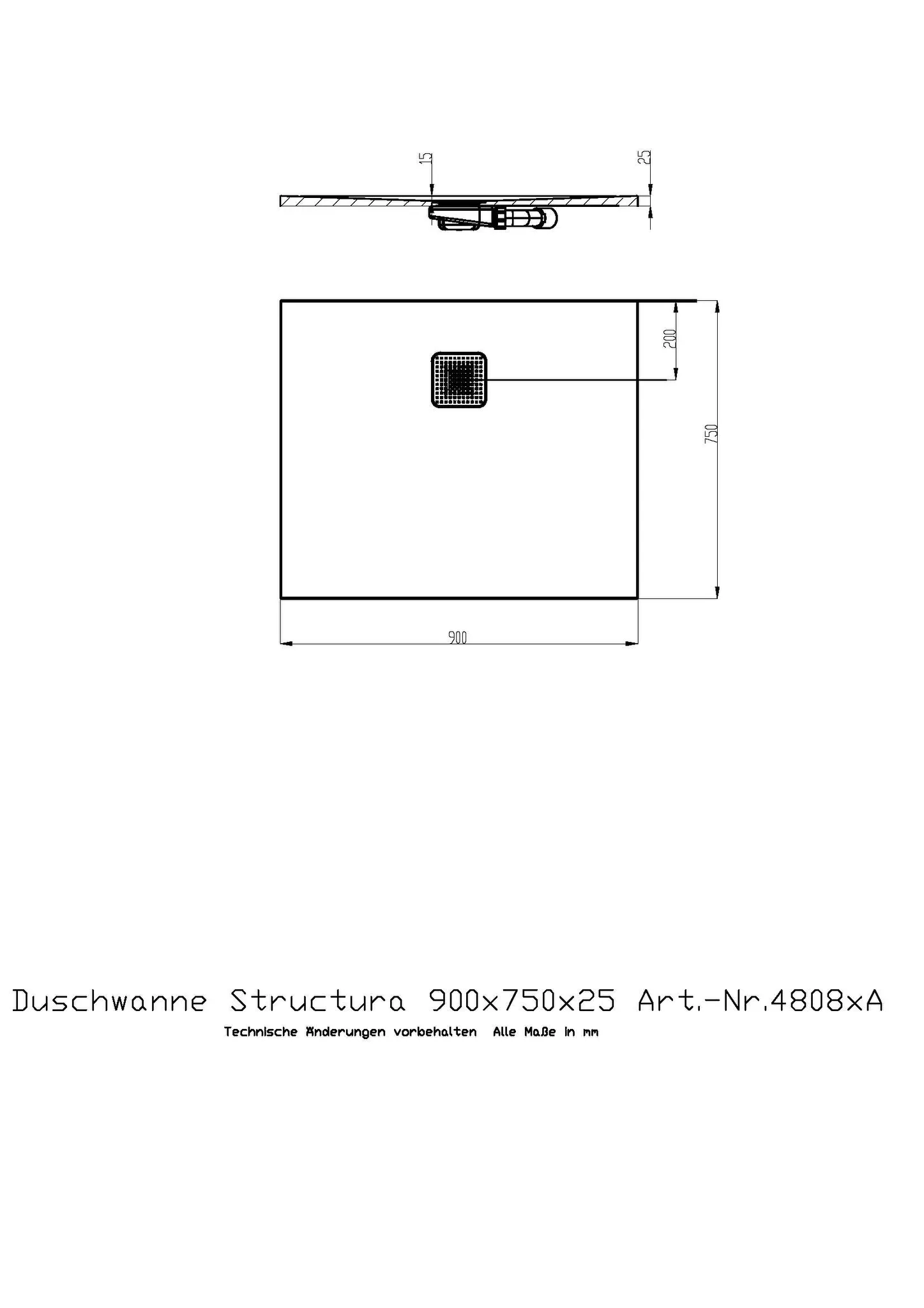 Duschwanne Structura 900x750x25 in gesoftete Schieferoptik, mit Antirutsch B, Material Solique, Weiß Duschwanne Structura 900x750x25 in gesoftete Schieferoptik, mit Antirutsch B, Material Solique, Weiß